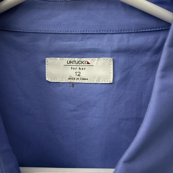 Women Untuckit Stretch Cotton Short-Sleeve Gail Shirt size 12 new - Picture 10 of 10